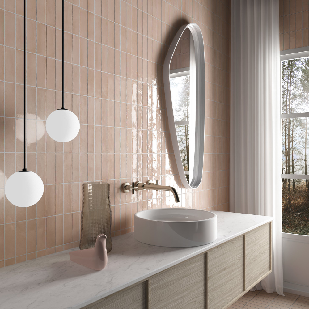 Sample – Coco Glossy Orchard Pink Porcelain Wall Tile