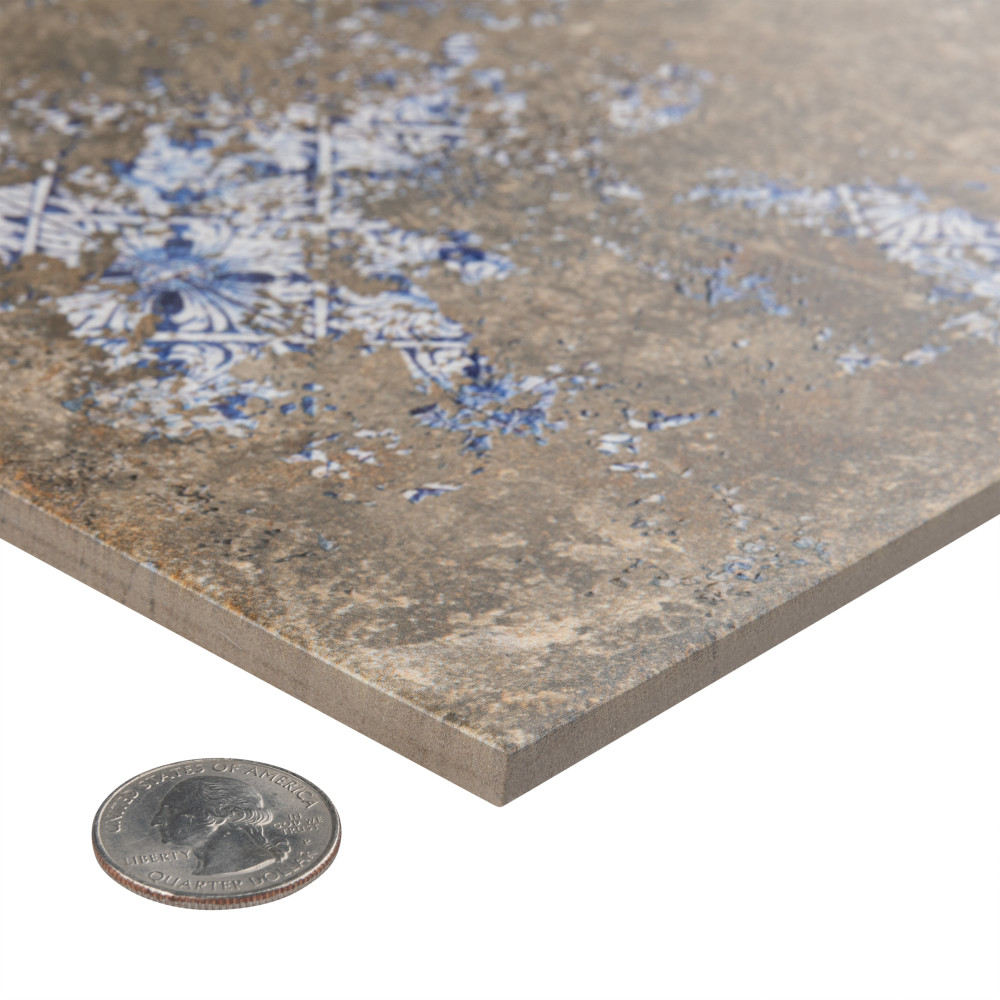 Antigua Deco Terra 13 in. x 13 in. Porcelain Floor and Wall Tile