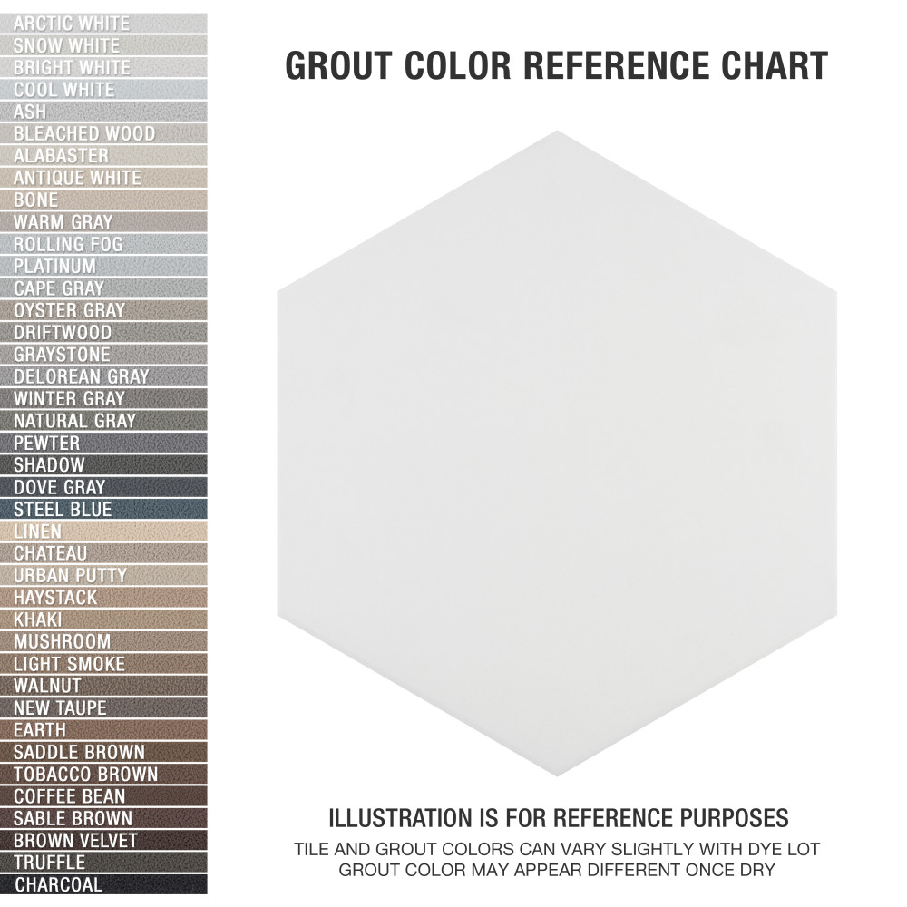 Apini Hex Matte White 9-1/8 in. x 10-1/2 in. Porcelain Floor and Wall Tile