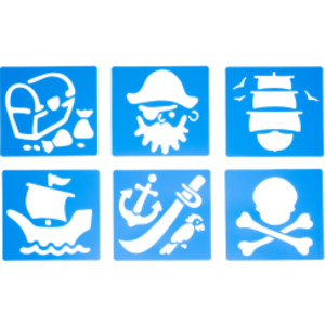 Pirate Stencils, Plastic, 6 Count