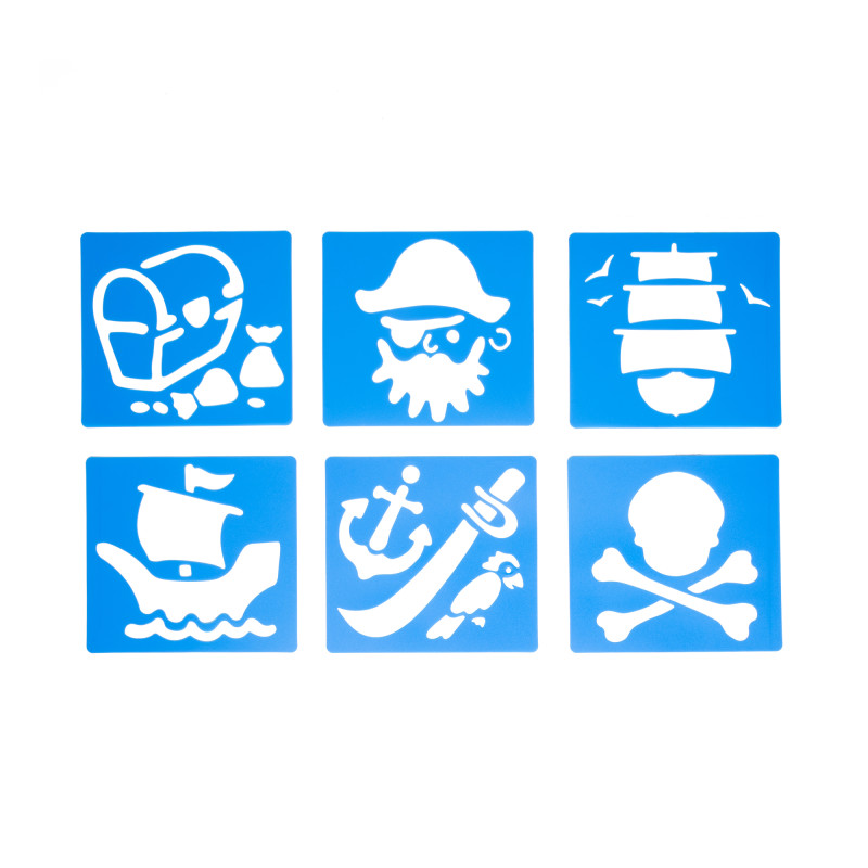Pirate Stencils, Plastic, 6 Count