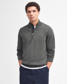 Felpa in cotone con mezza zip 