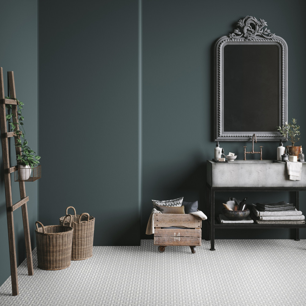 Sample – Spiral Matte White w/ Glossy White Dot Porcelain Mosaic Tile