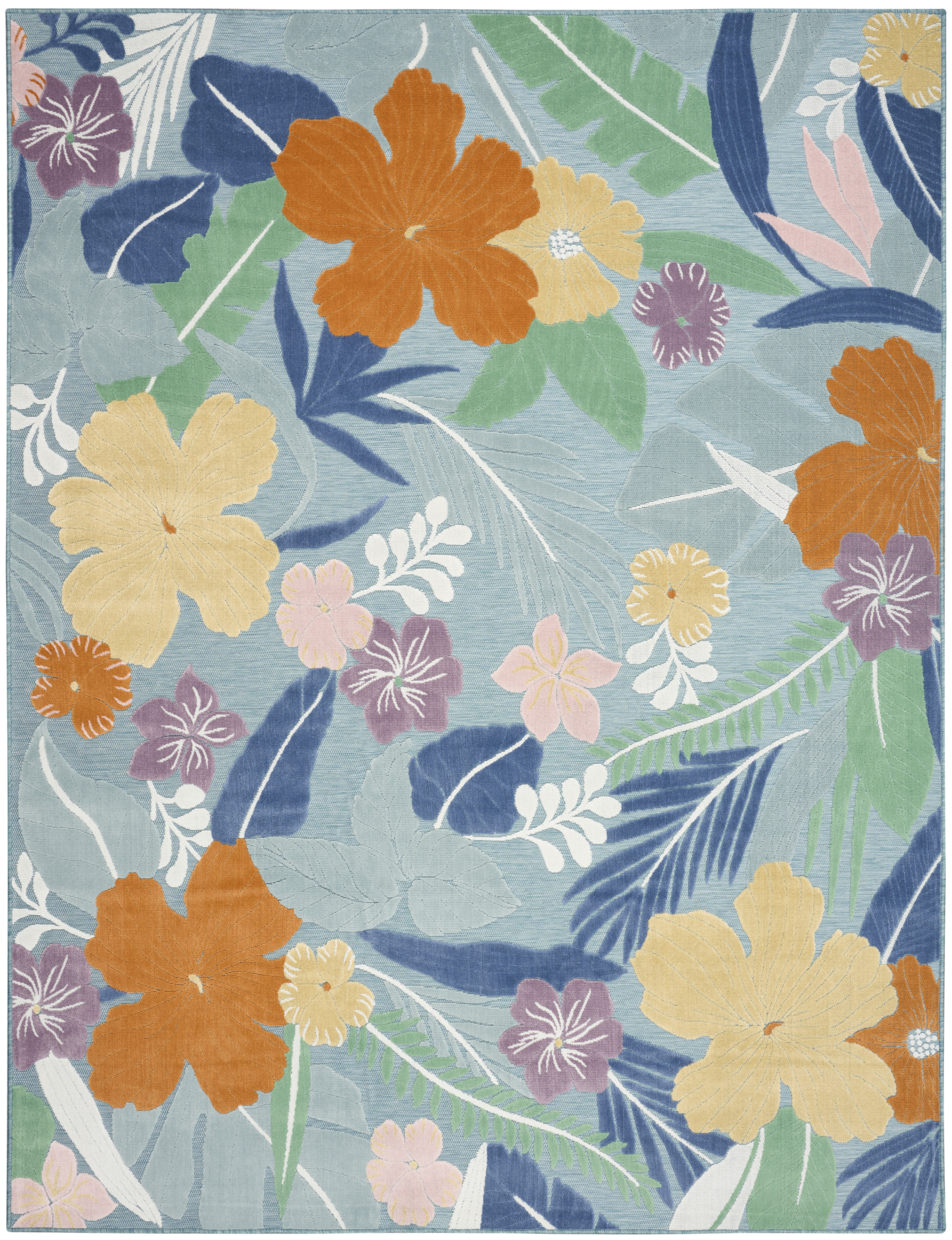 Nourison Suncoast 9' x 12' Blue Multicolor Tropical Rug