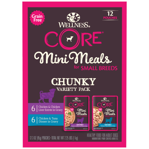 Wellness CORE Mini Meals Chunky Variety Pack Front packaging
