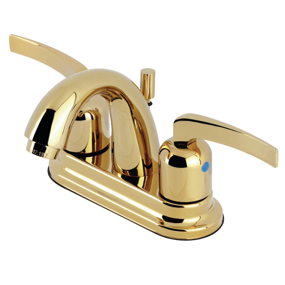 Double-Handle 4" Centerset Bathroom Faucet with Pop-Up Drain, Polished Brass with 4 Finish Options