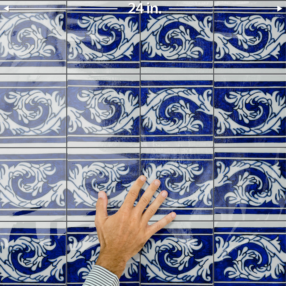 Provincial Deco Marina 6 in. x 6 in. Porcelain Wall Tile