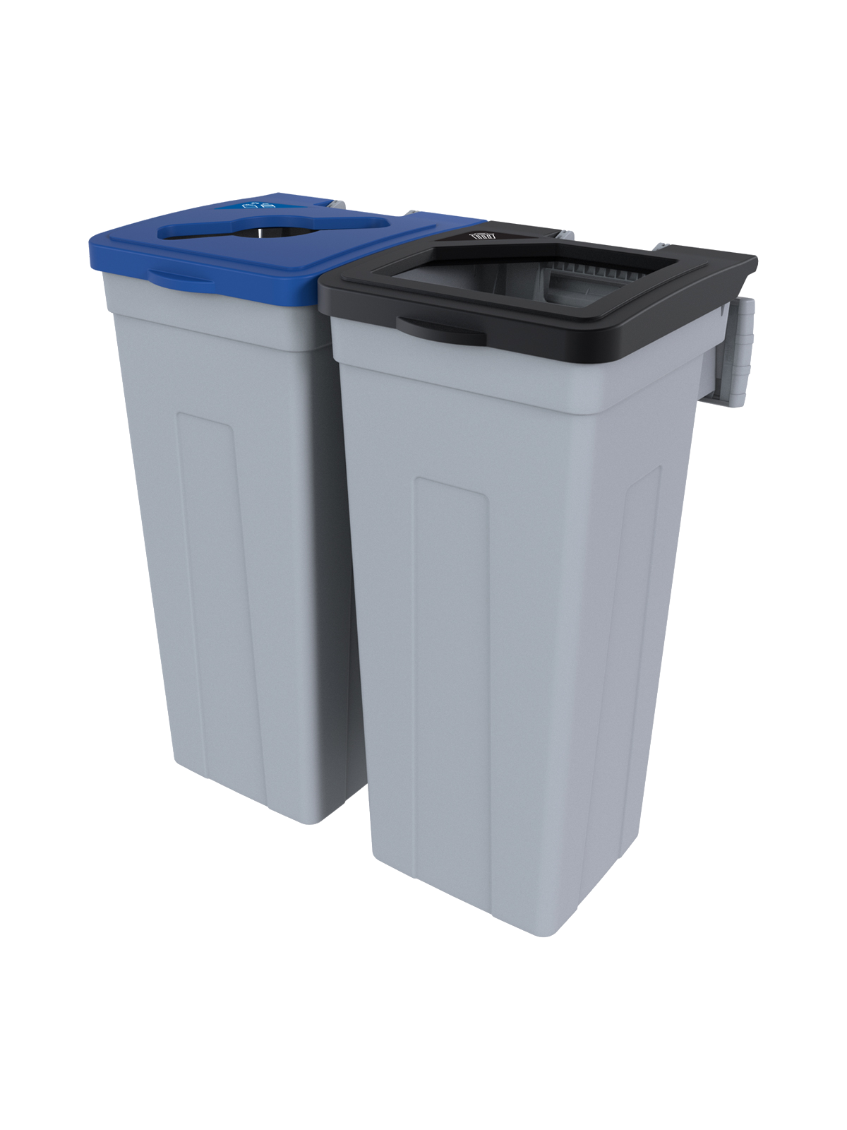 RISE – Double – Kit – Cans & Bottles-Waste – Mixed-Full – Grey-Blue-Black
