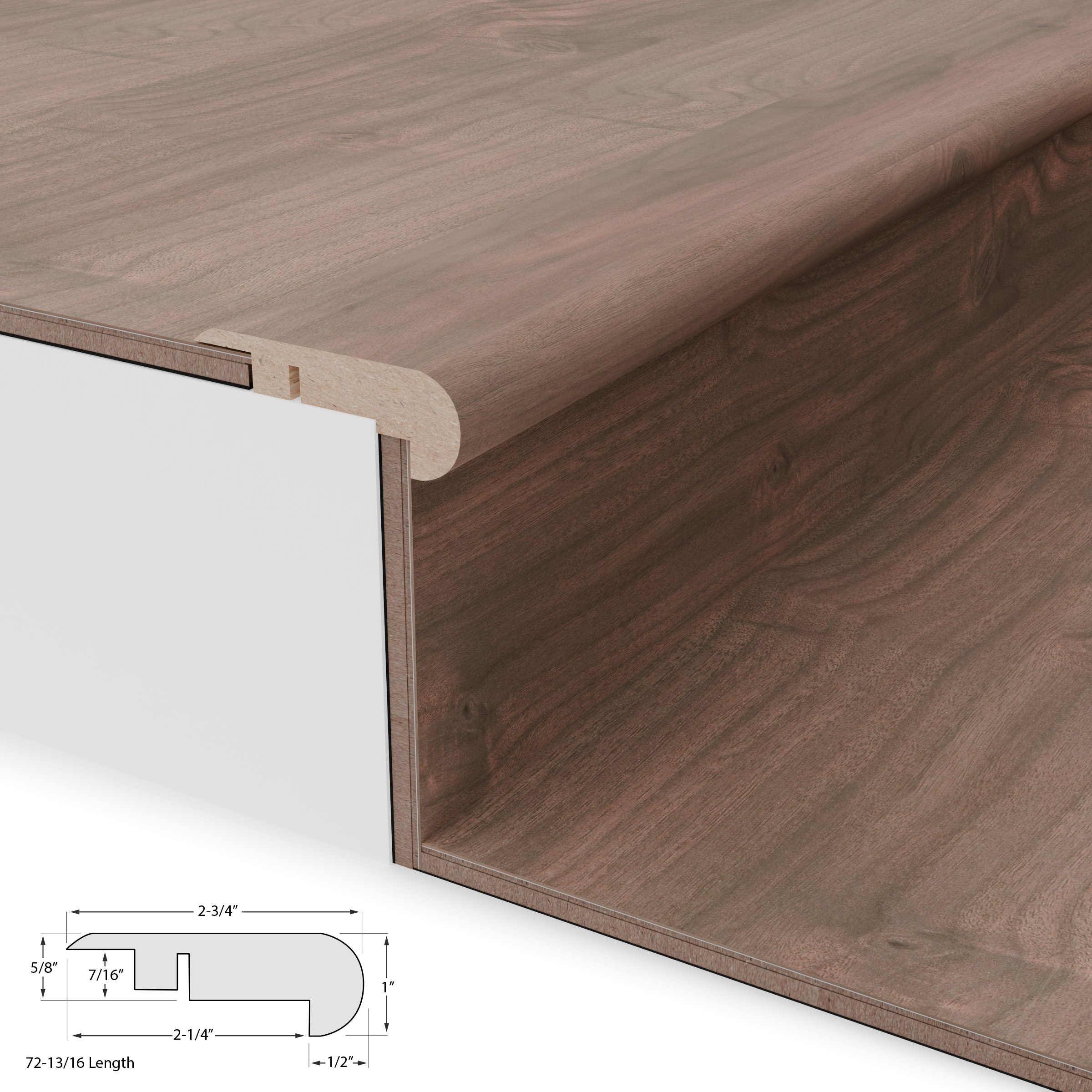 Beau Bark Stair Nosing Overlap 12mm view 3