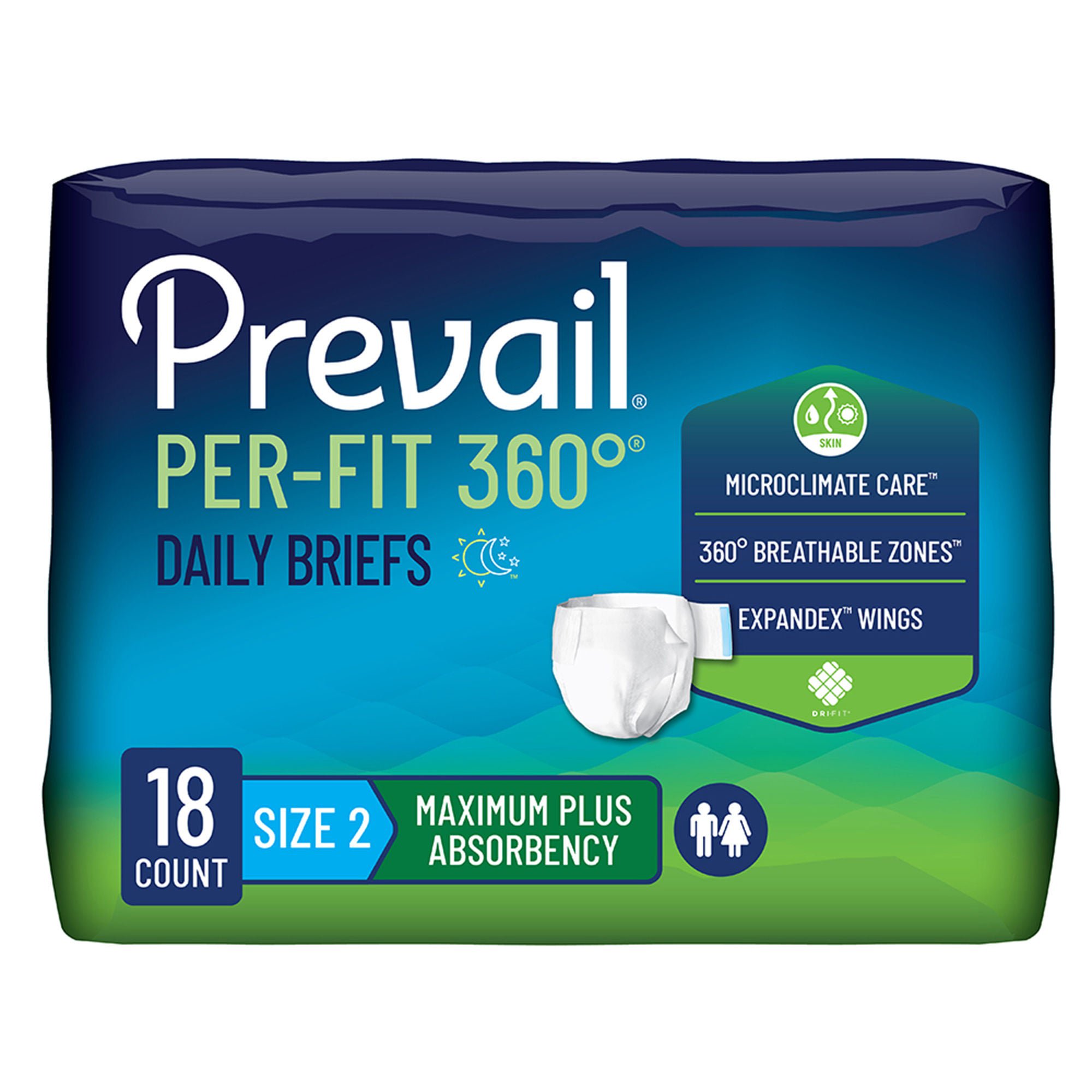 Prevail® Per-Fit 360°™ Daily Briefs, Maximum Plus, Large