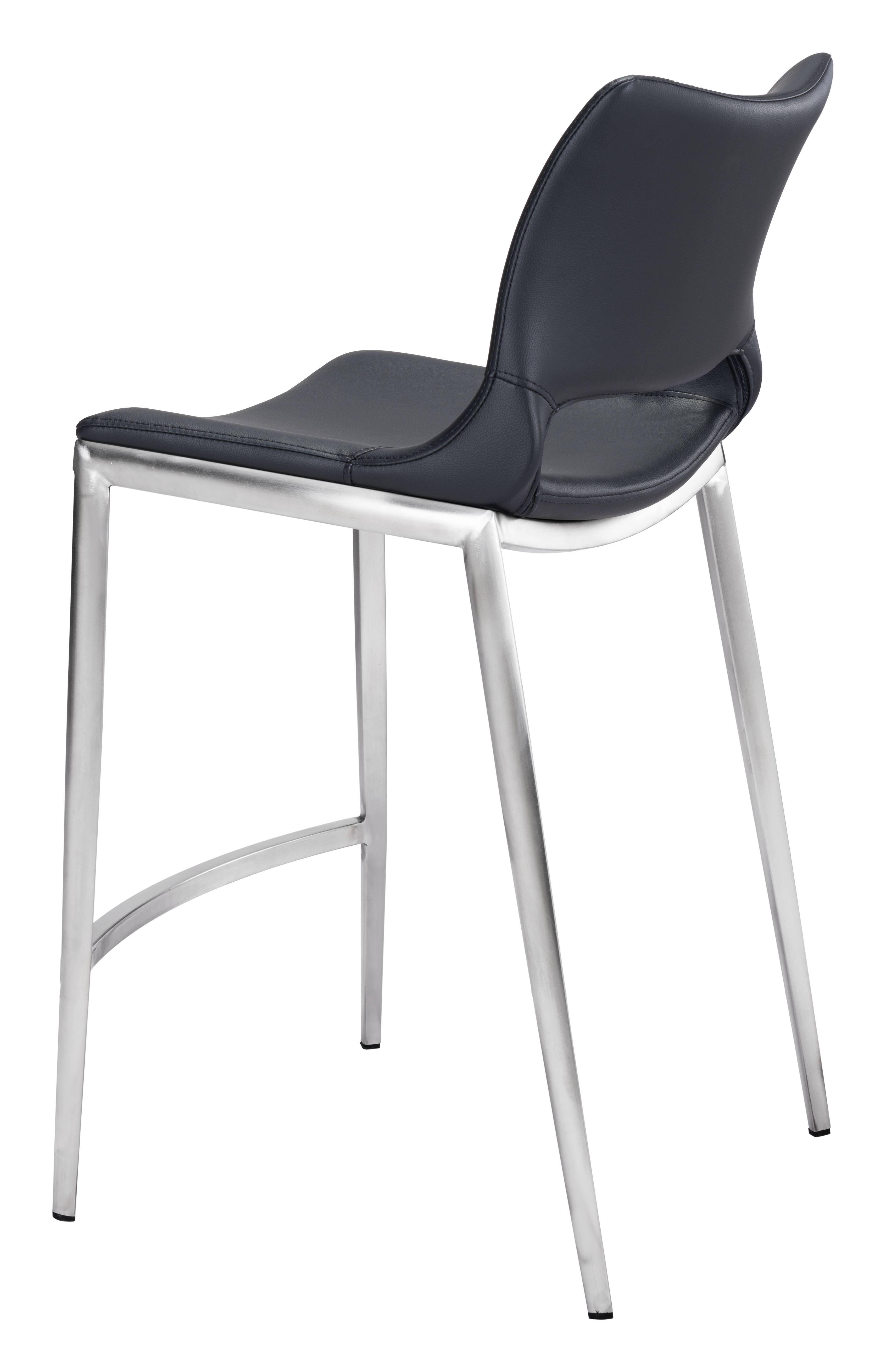Ace Counter Stool (Set of 2) Black & Silver product image