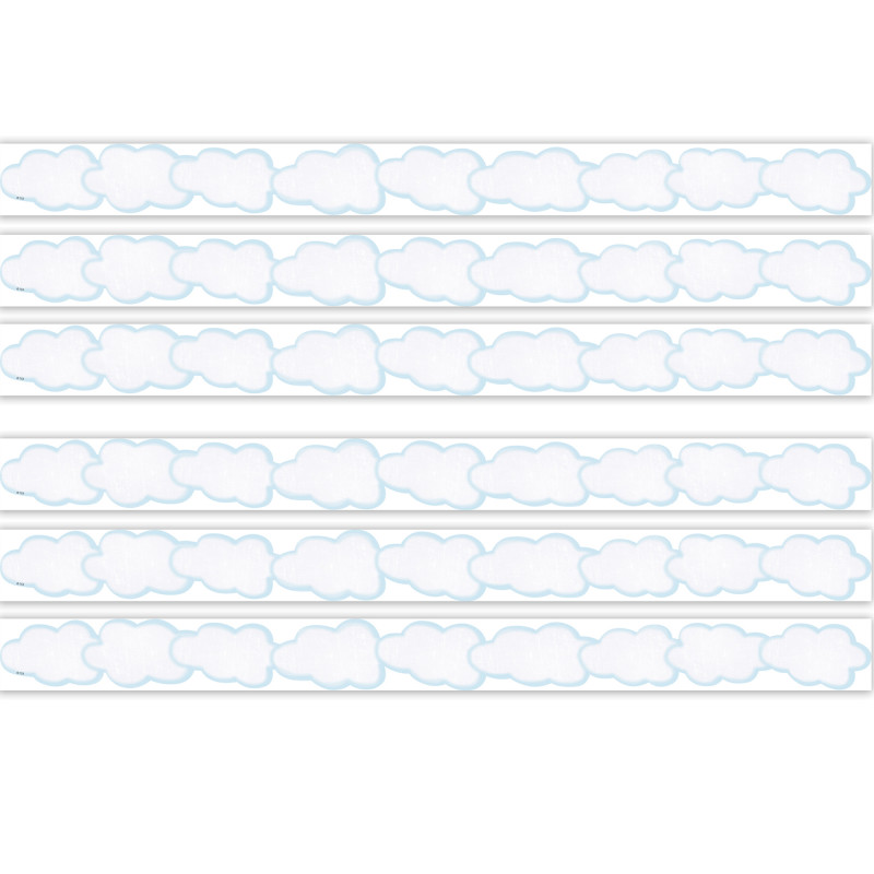 Clouds Die-Cut Border Trim, 35 Feet Per Pack, 6 Packs