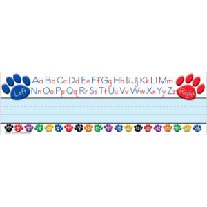 Colorful Paw Prints Left/Right Alphabet Name Plates, Pack of 36