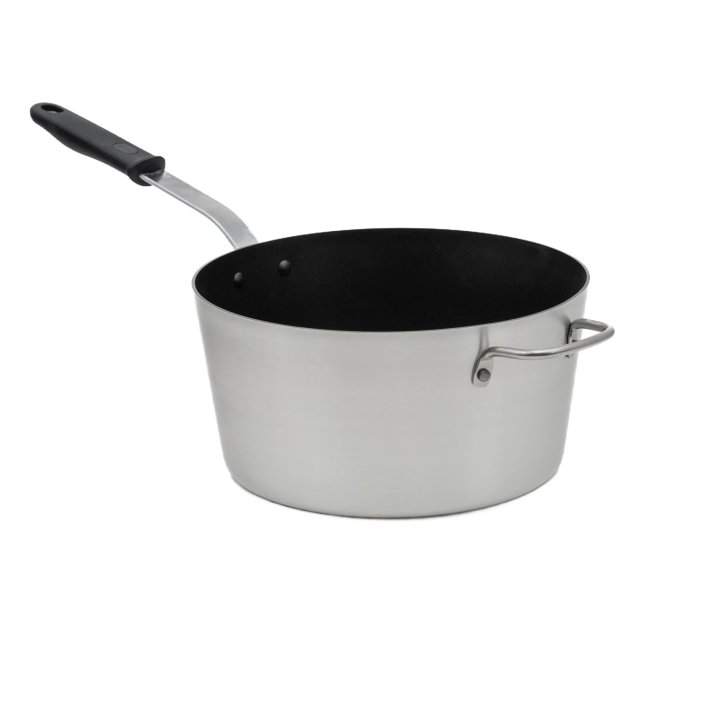 10-quart Wear-Ever® tapered aluminum saucepan with SteelCoat x3™ nonstick coating and silicone handle