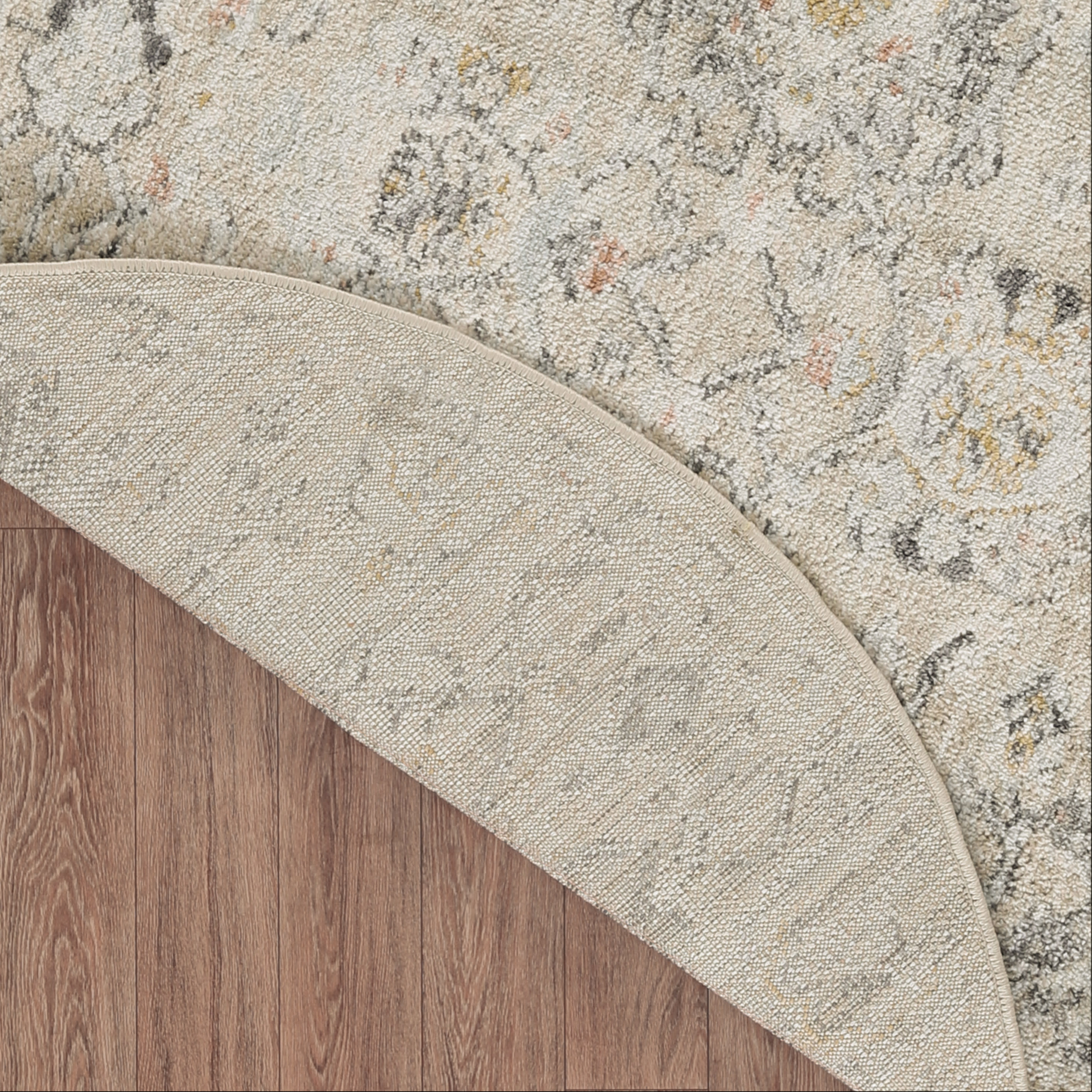 Nourison Oushak Home 4' x Round Cream Vintage Indoor Rug
