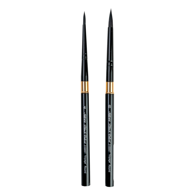 Black Velvet Large Travel Round Brushes, Set of 2
