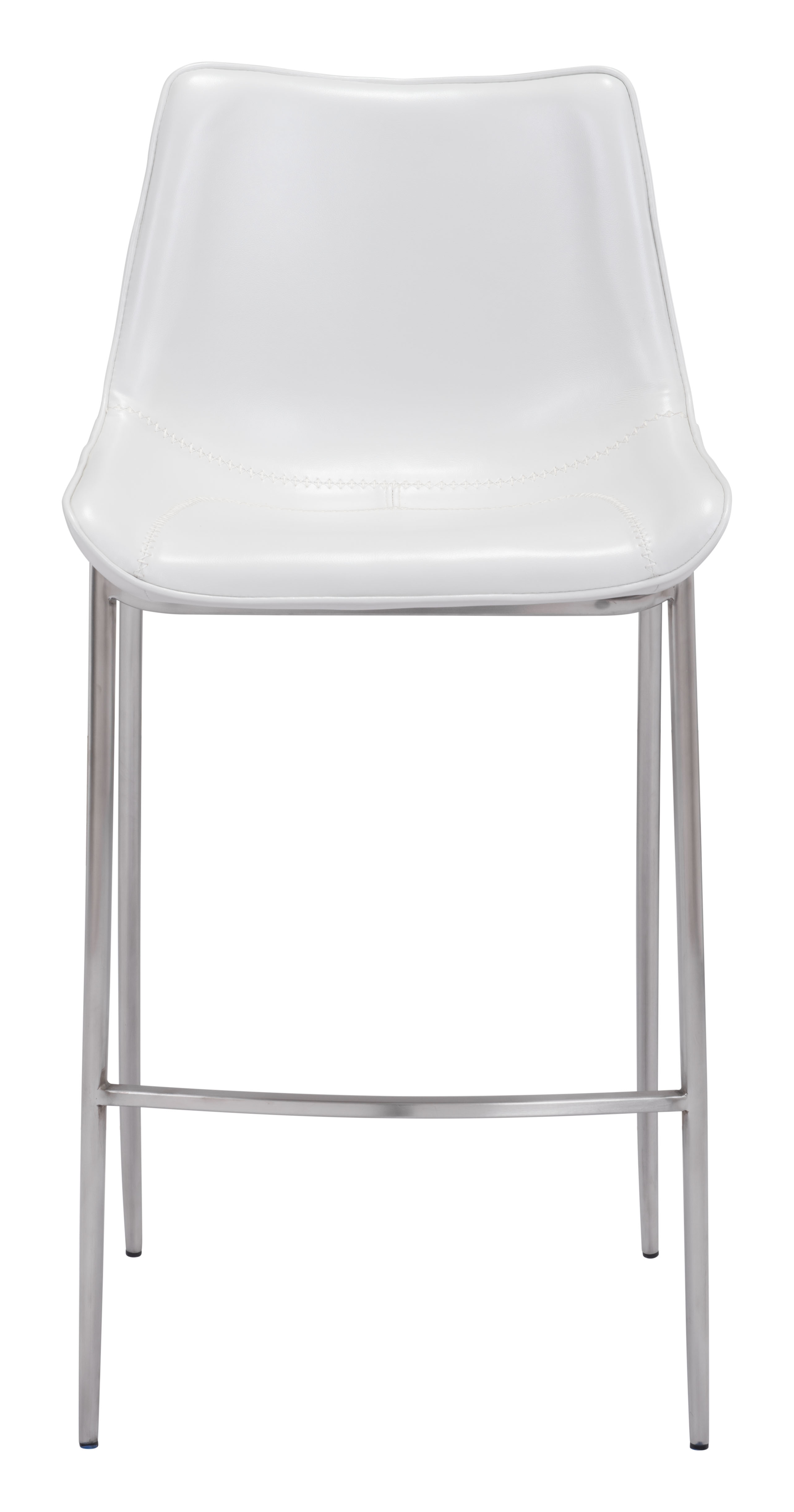 Magnus Barstool (Set of 2) White & Silver product image