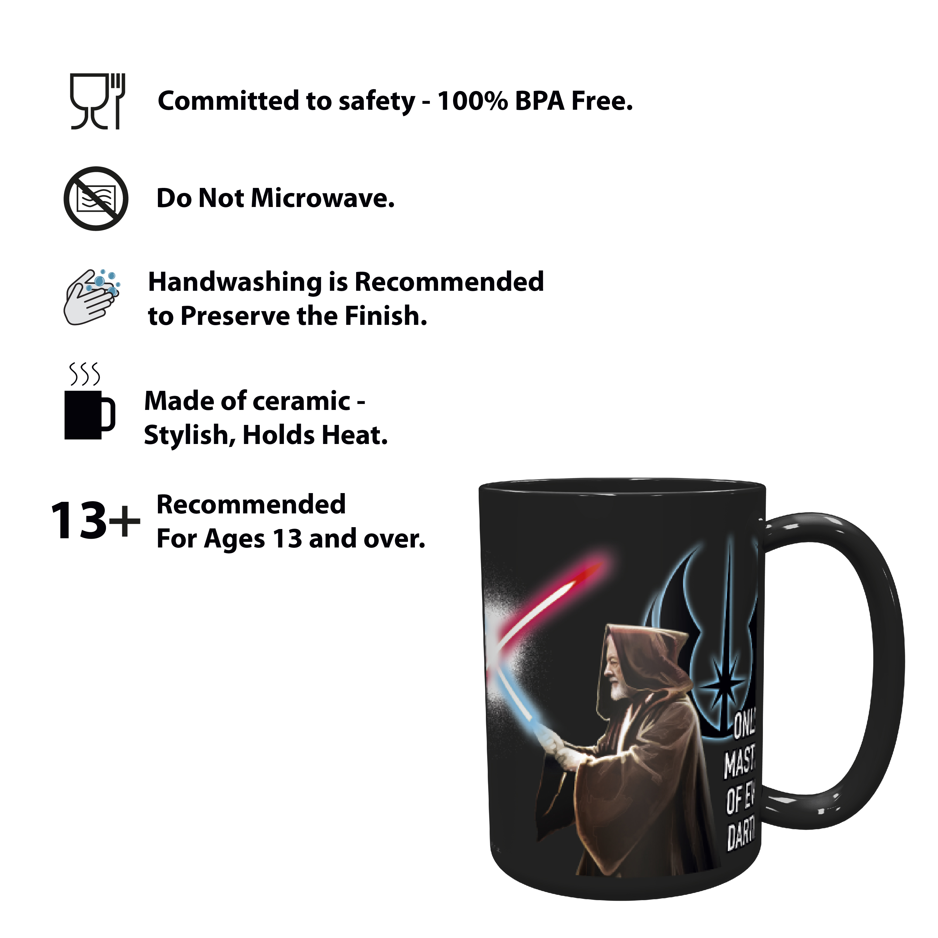 Star Wars 15 ounce Coffee Mug and Spoon, Darth Vader & Obi-Wan Kenobi slideshow image 6 Star Wars 15 ounce Coffee Mug and Spoon, Darth Vader & Obi-Wan Kenobi slideshow image 6