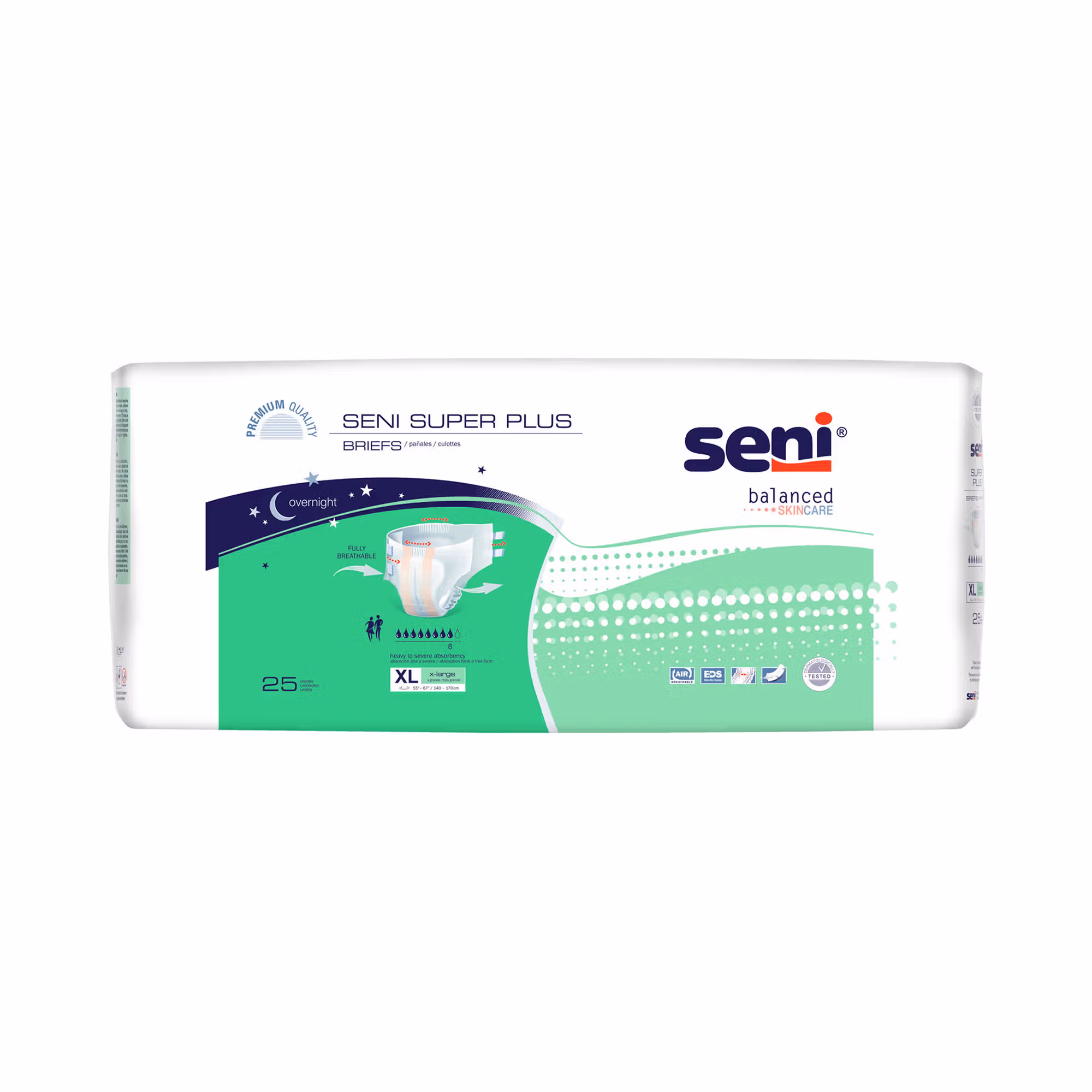 Seni® Super Plus Overnight Heavy Absorbency Incontinence Brief, Extra Large