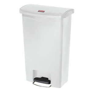 Rubbermaid Commercial, Slim Jim®, 13gal, Resin, White, Rectangle, Receptacle