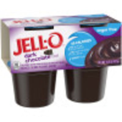 Jell-O Dark Chocolate Sugar Free Pudding Snacks, 4 ct Cups