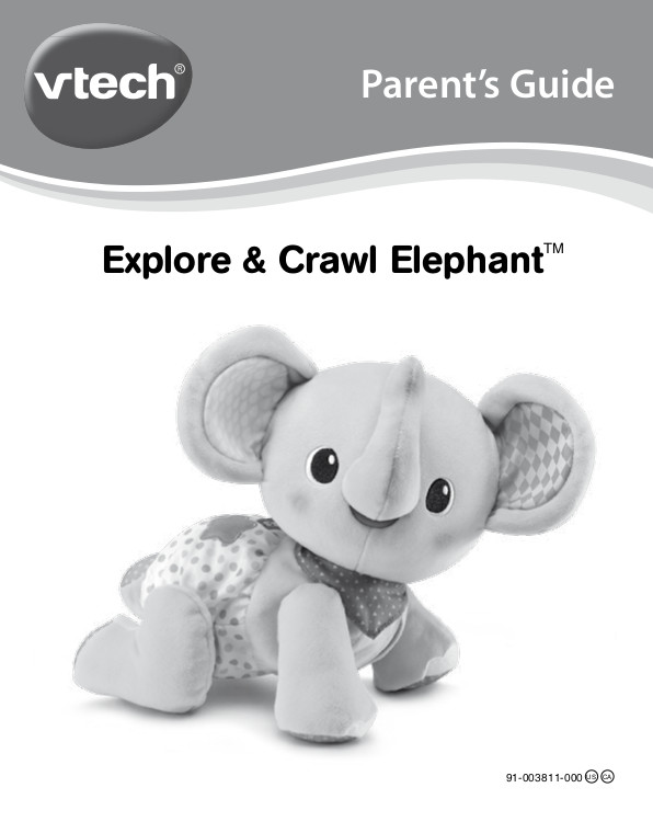 vtech explore and crawl elephant gray