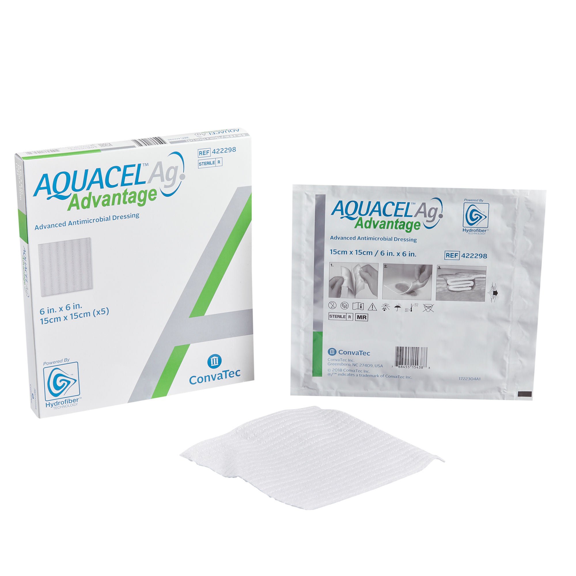 Aquacel® Ag Advantage Silver Dressing, 6 x 6 Inch