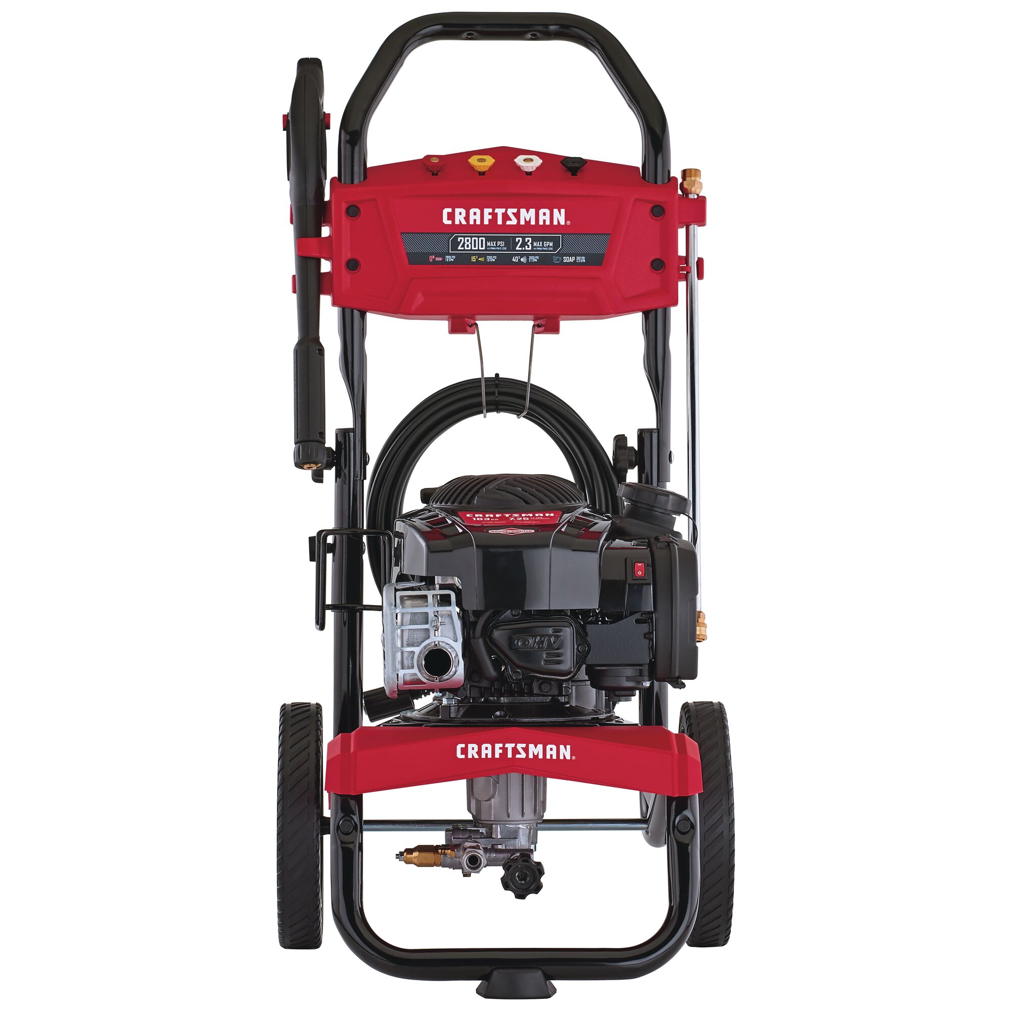 2800 MAX Pounds per Square Inch or 2 and three tenths MAX Gallons Per Minute Pressure Washer.