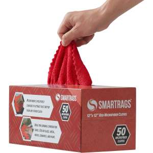 Hospeco, SmartRags Microfiber Cloth, 12"x12", Red