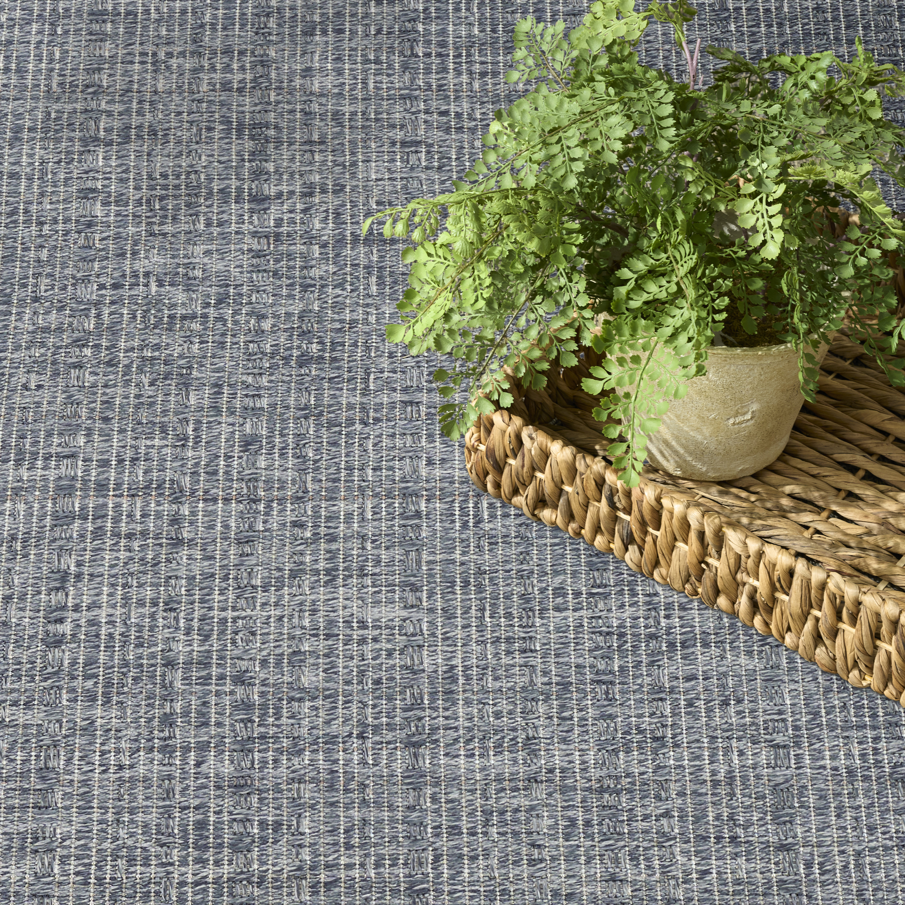 Nourison Tulum 5'3" x 7' Denim Outdoor Rug