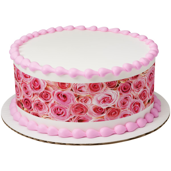 Pink Roses PhotoCake® Edible Image® Strips
