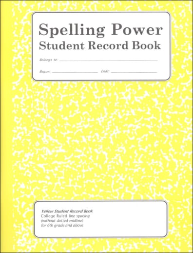 Spelling Power Student Record Book - Yellow