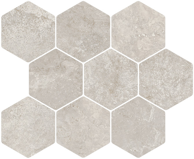 IN.CONTRO Contro Grey 11×13 Hexagon Mosaic Natural Rectified