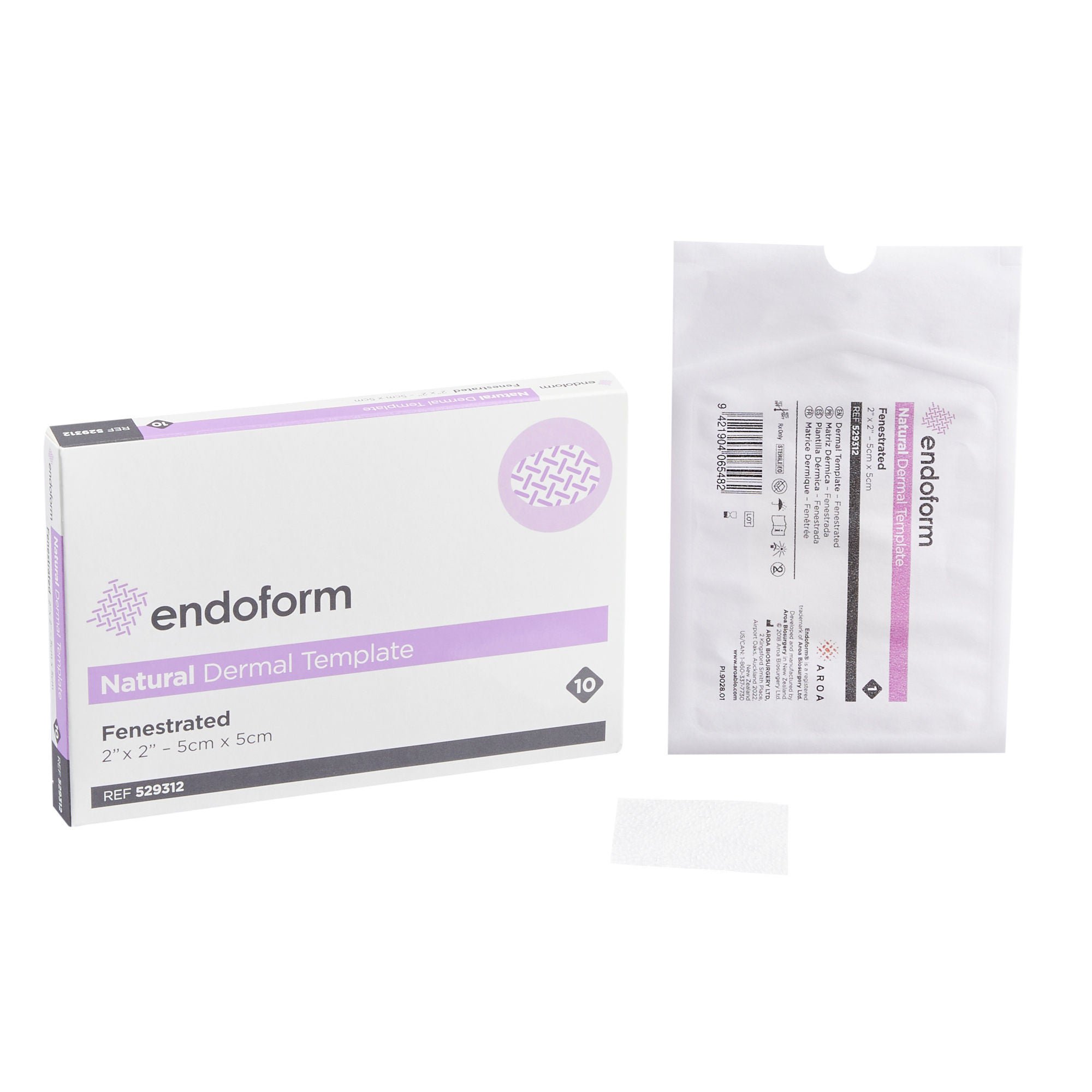 Endoform® Natural Dermal Template Fenestrated Collagen Dressing, 2 x 2 Inch