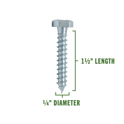 Zinc Hex Lag Screws 1/4