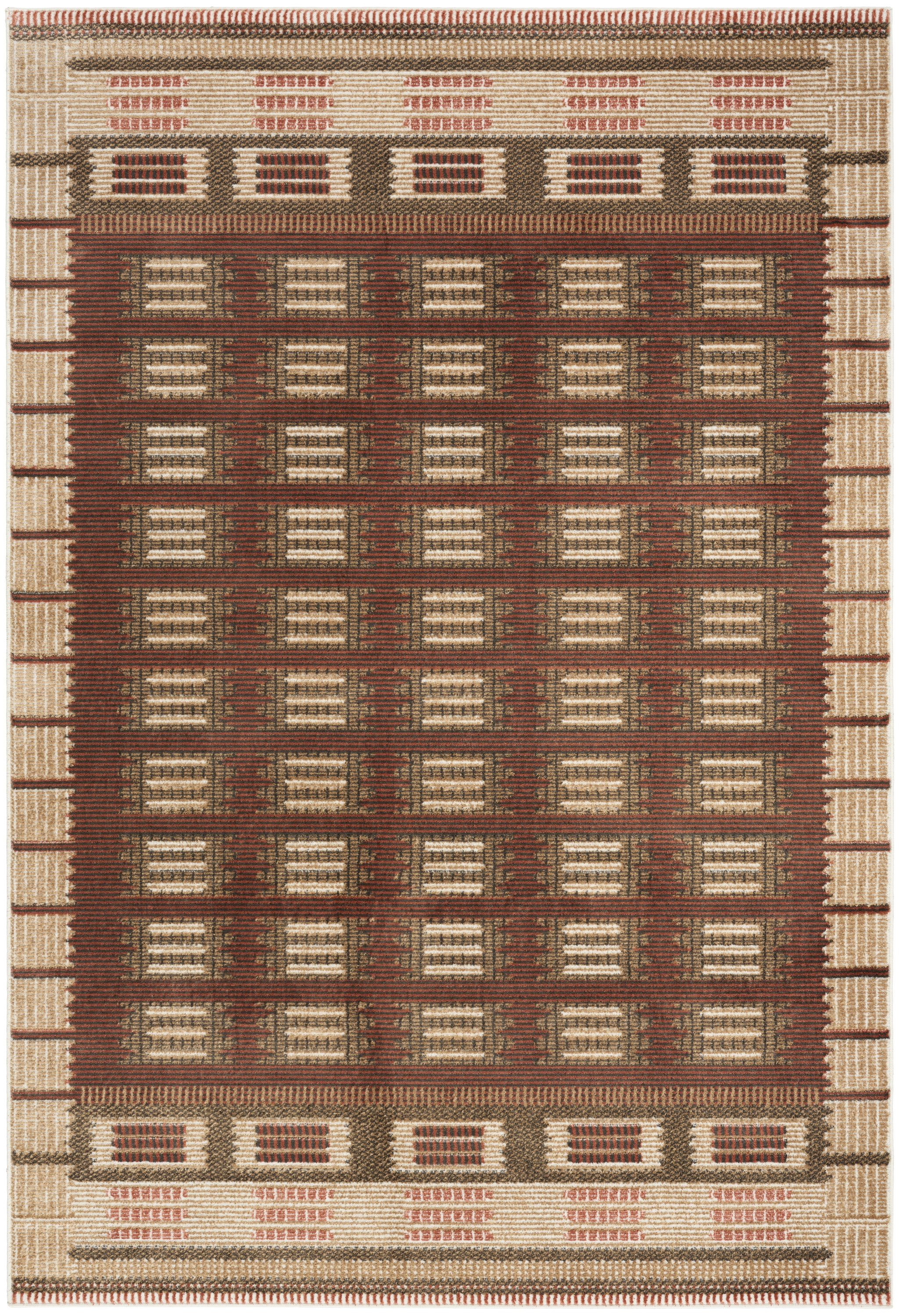 Nourison Nordic 4' x 6' Rust Modern Indoor Rug
