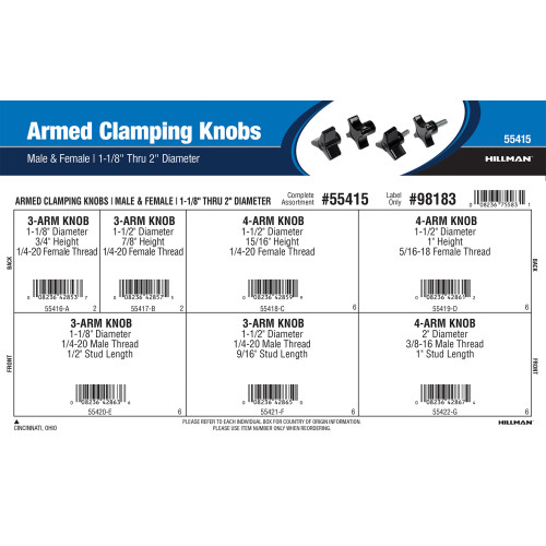 Armed Clamping Knobs Assortment (1-1/8