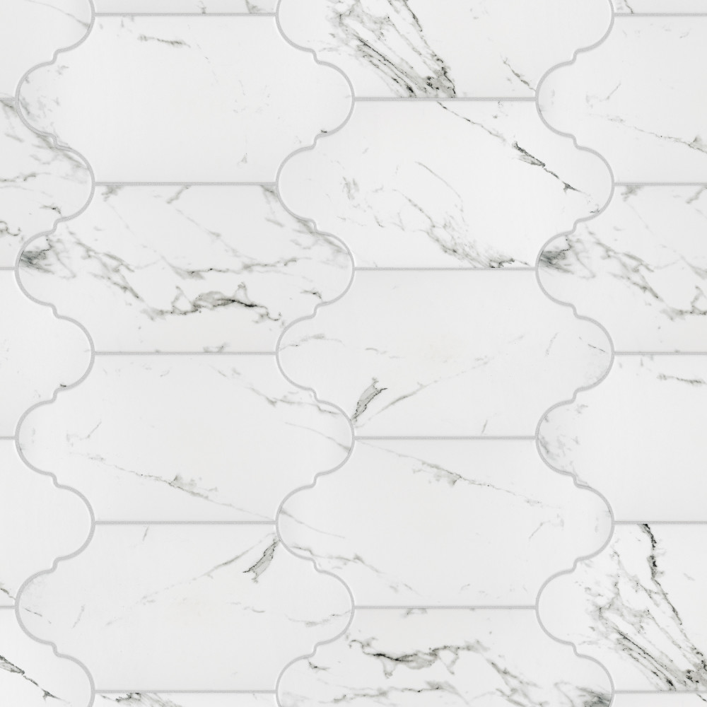 Timeless Calacatta Provenzal 6-1/4 in. x 12-3/4 in. Porcelain Floor and Wall Tile