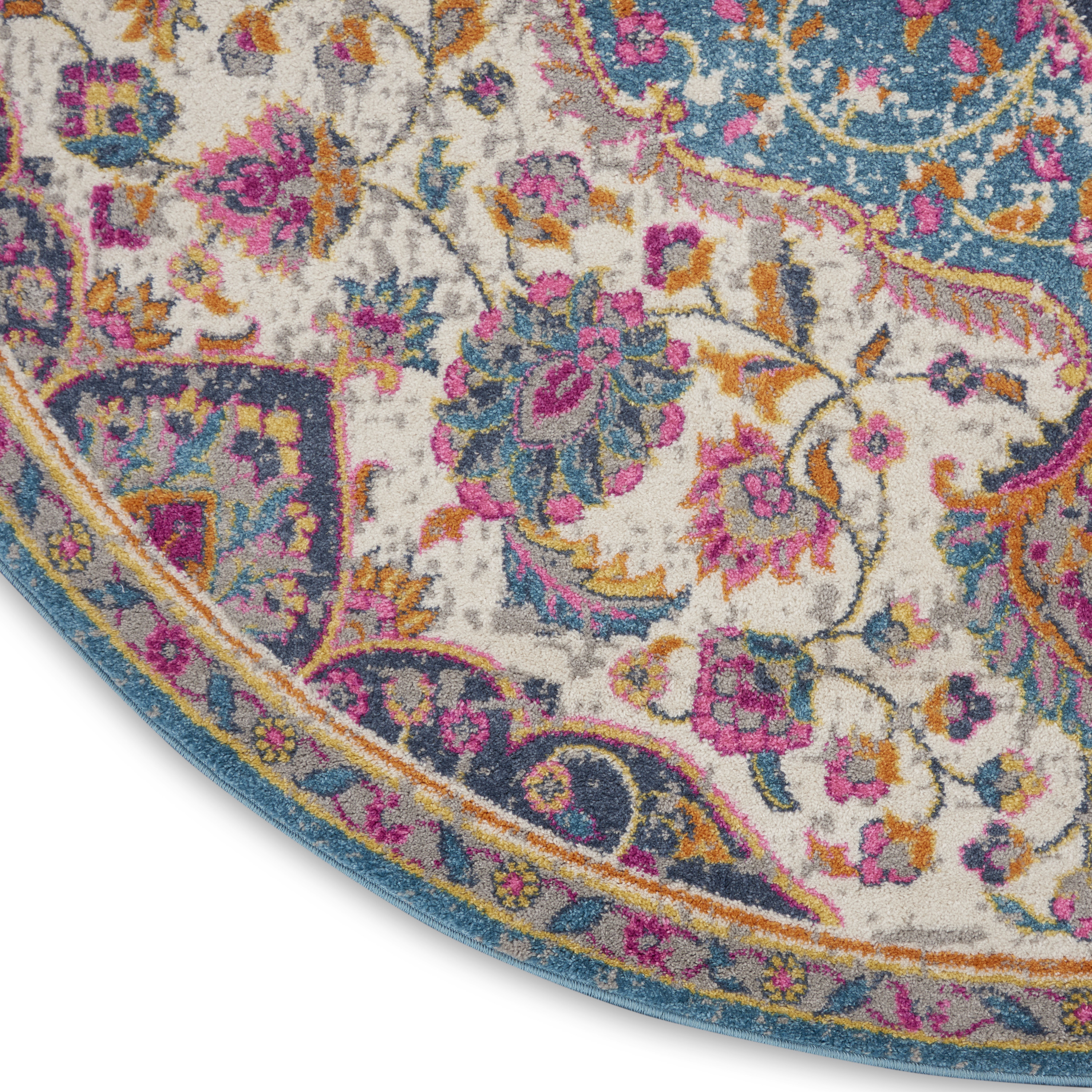 Nourison Passion 4' x Round Ivory Multicolor Transitional Indoor Rug