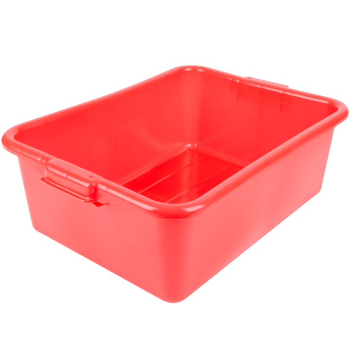 7-inch-deep Traex® Color Mate bulk-packed food storage boxes in red
