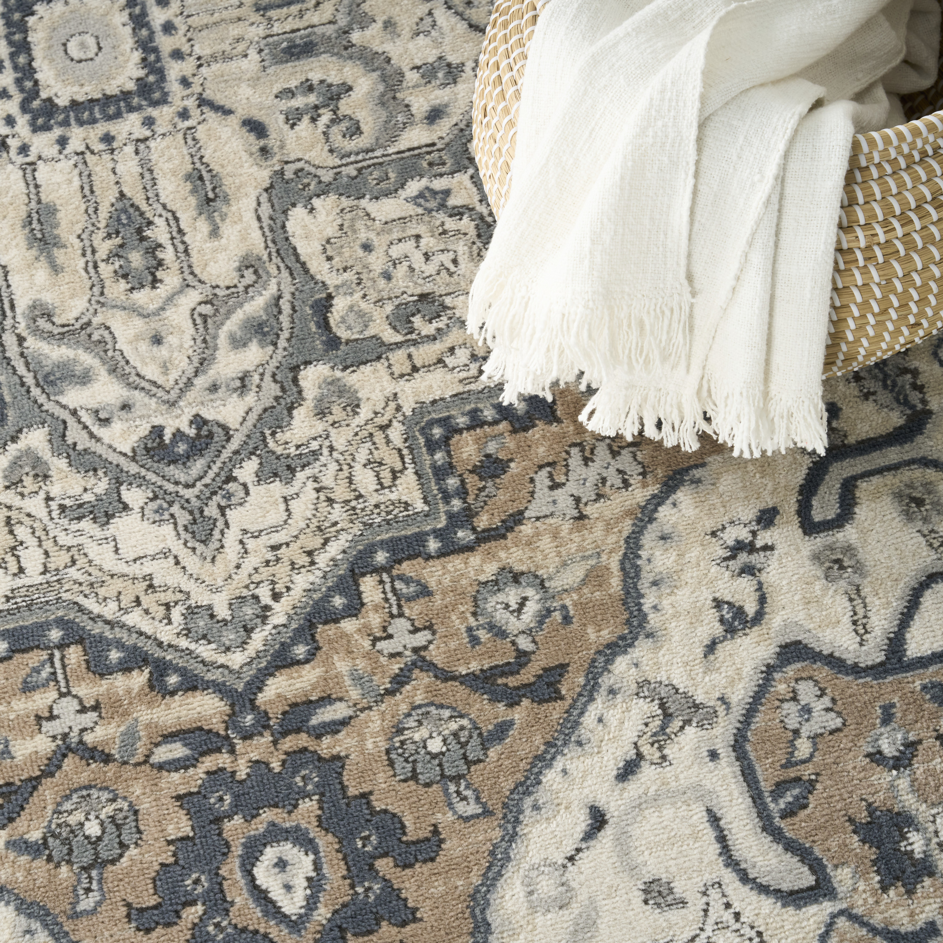 Nourison Quarry 7'10" x 9'10" Ivory Taupe Vintage Indoor Rug