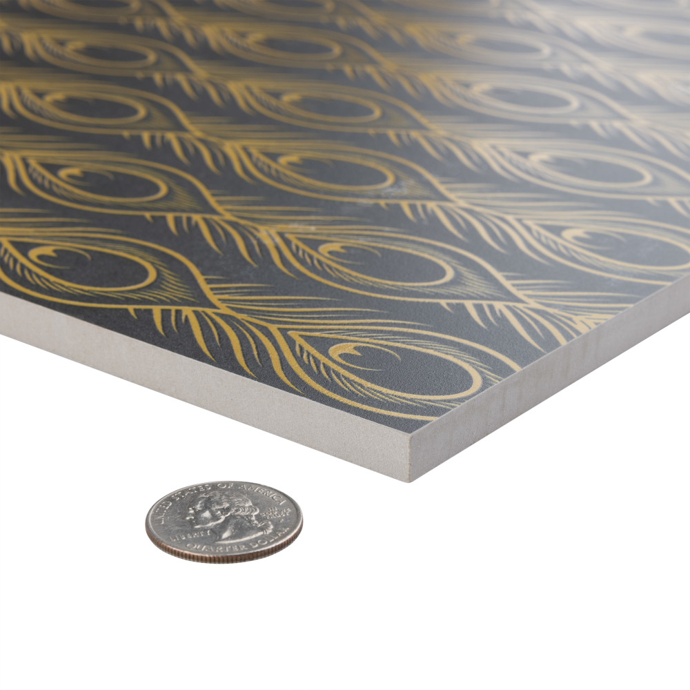 Art Deco Daiquiri Black 11-3/4 in. x 11-3/4 in. Porcelain Floor and Wall Tile