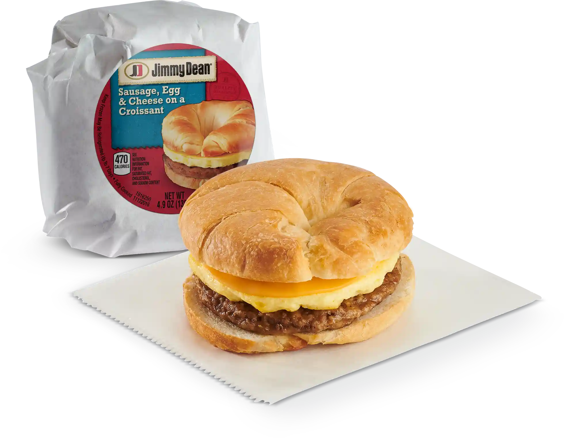 Jimmy Dean® Butcher Wrapped Sausage, Egg & Cheese Croissant_image_01