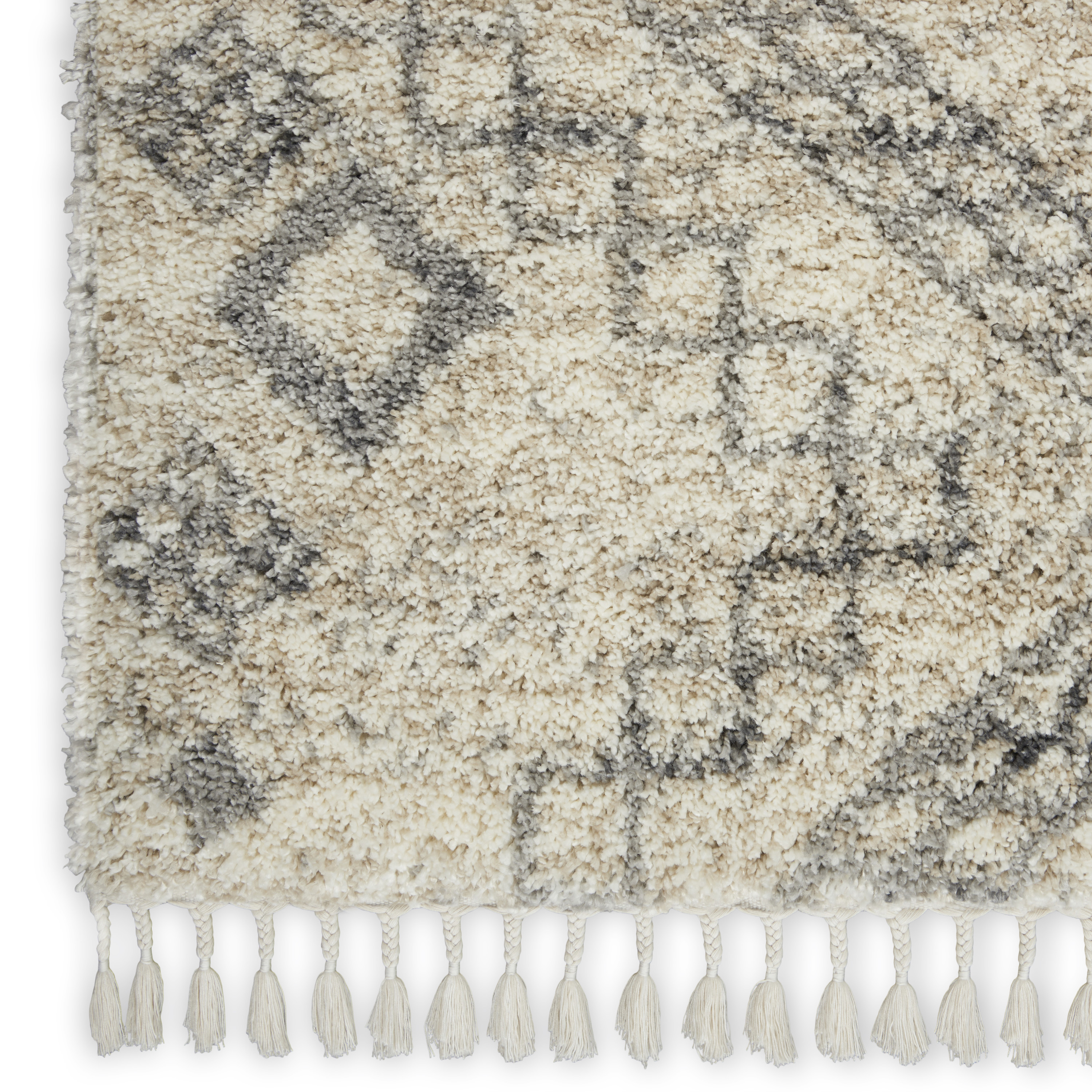 Nourison Oslo Shag 4' x 6' Ivory/Grey Shag Indoor Rug
