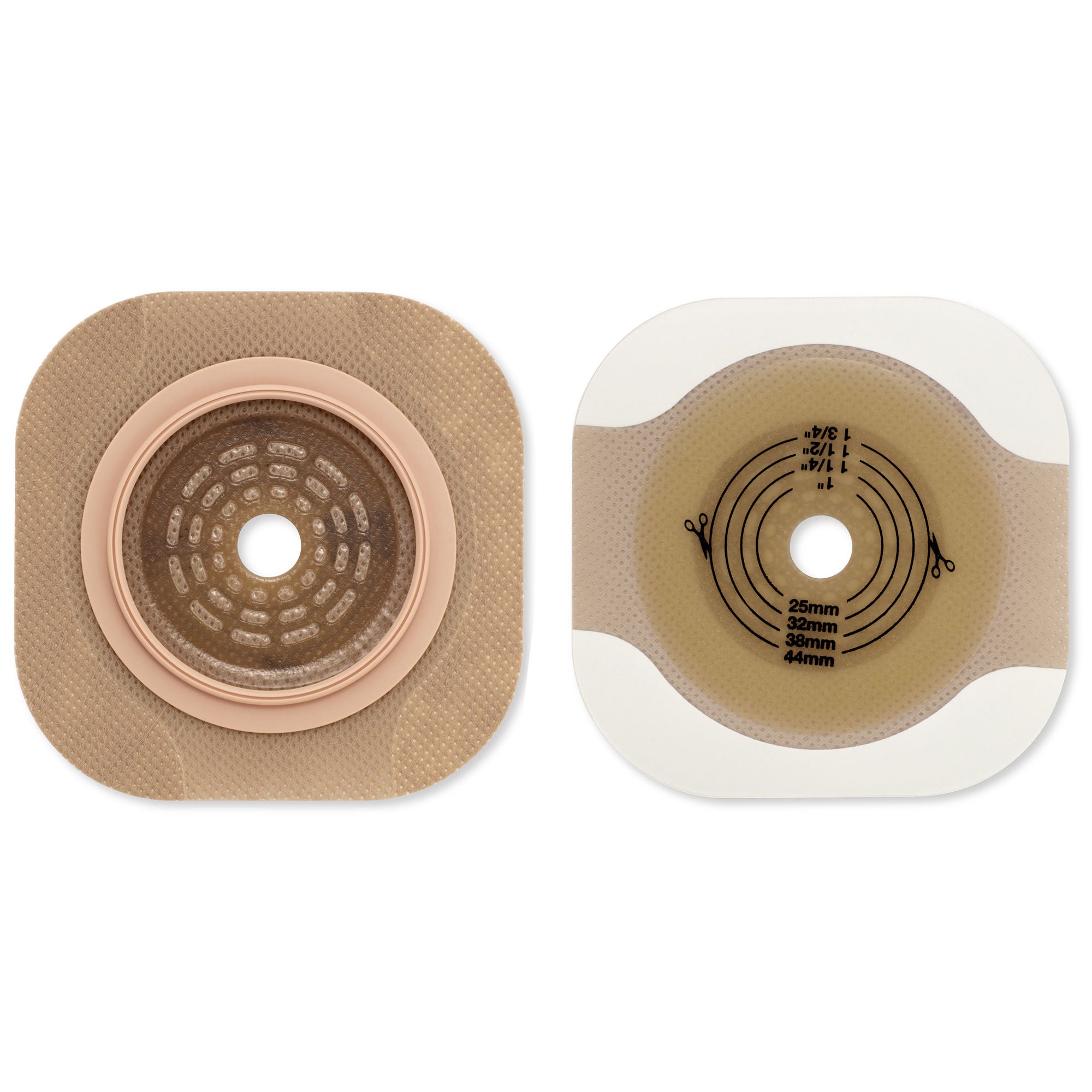 New Image™ Flat CeraPlus™ Ostomy Barrier, Pre-cut to fit 38 mm, Red Match