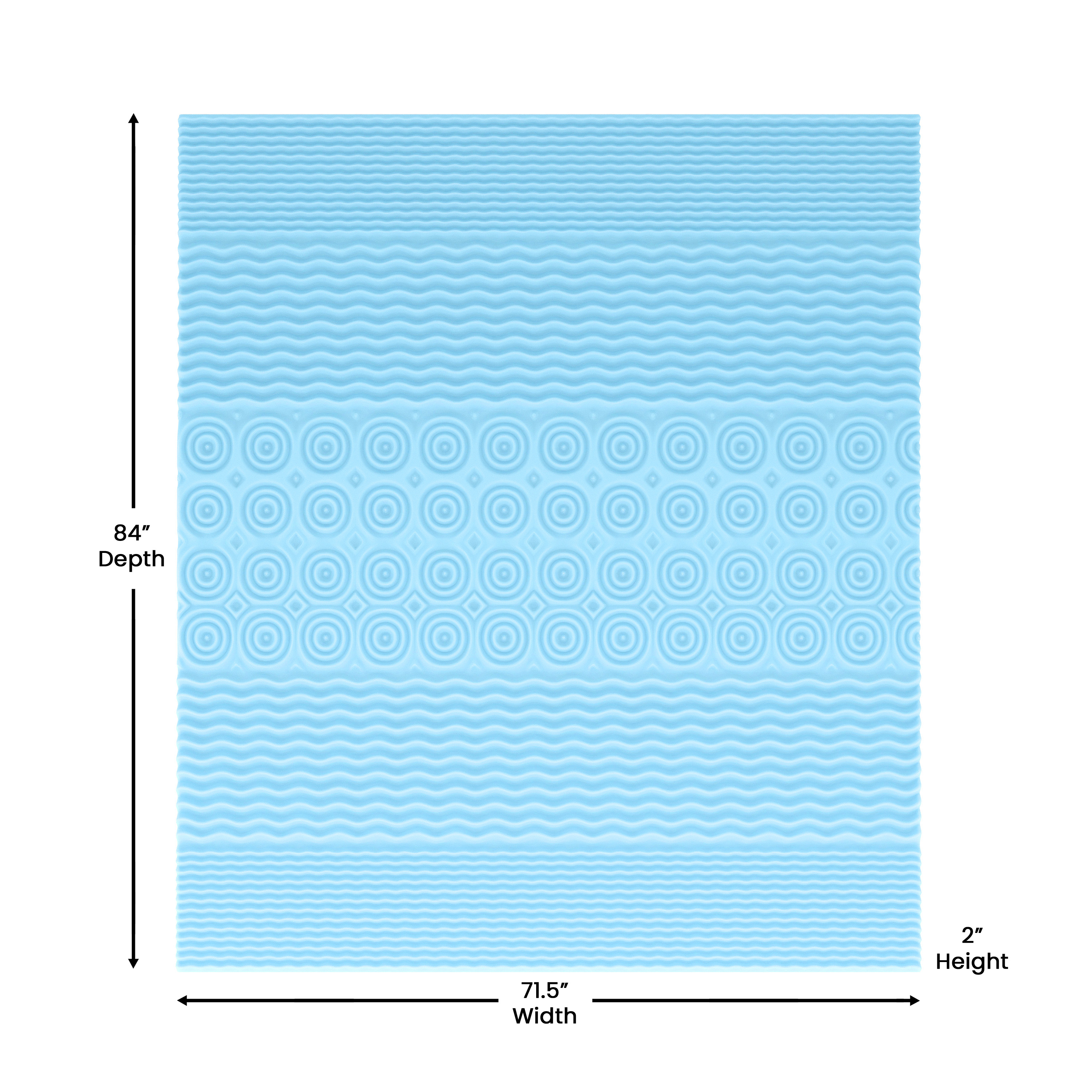 Astor 2" Memory Foam California King Size Mattress Topper with Cooling Gel In...