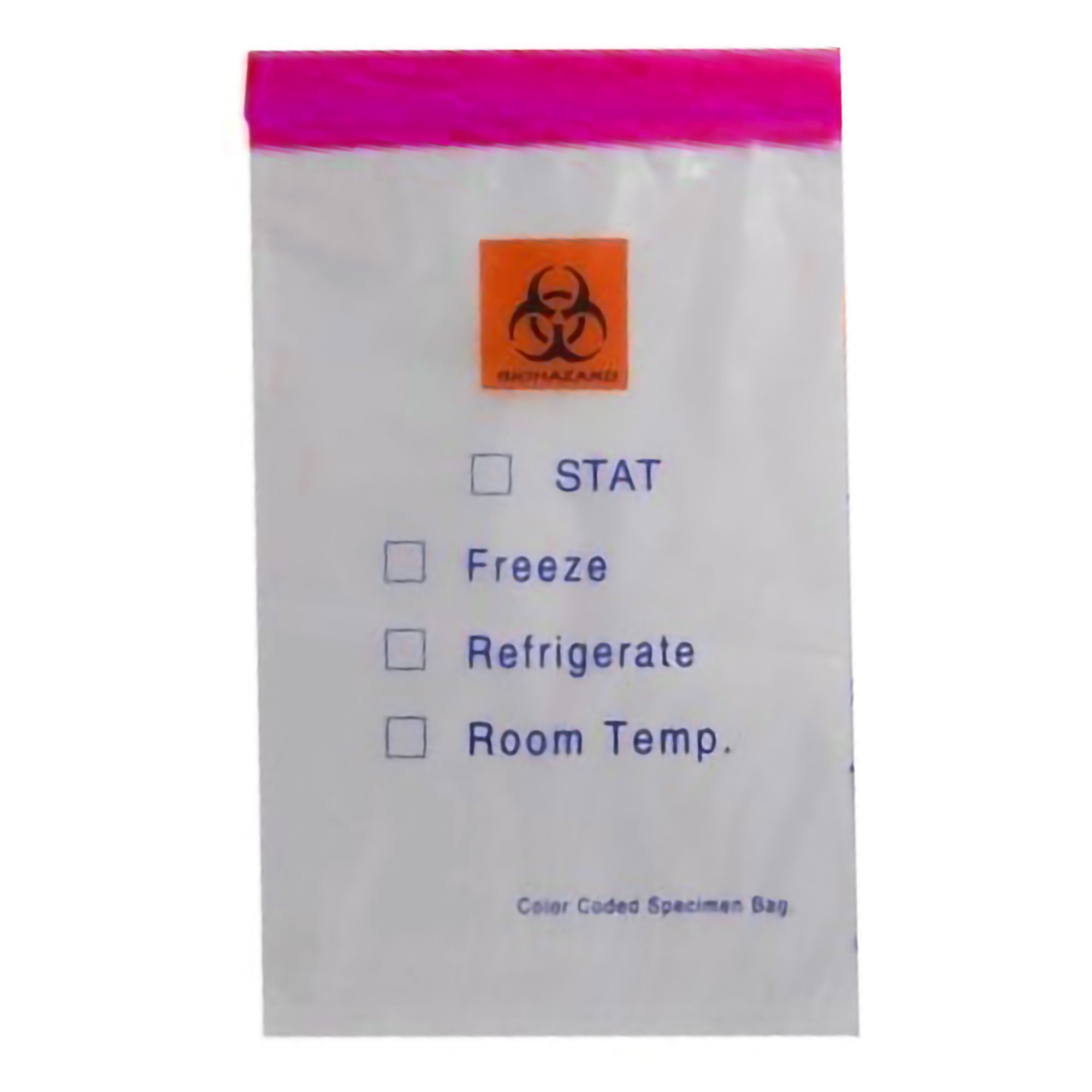 Color Coded Specimen Transport Bag with Document Pouch, Zip Closure, 6 x 9 Inch