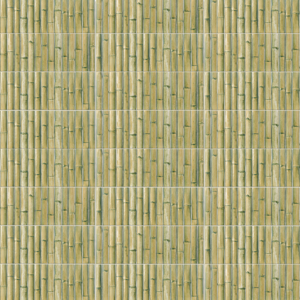 Bamboo Haven Matcha Green 5.88x11.88 Rectangle Ceramic Wall Only Digital Pattern