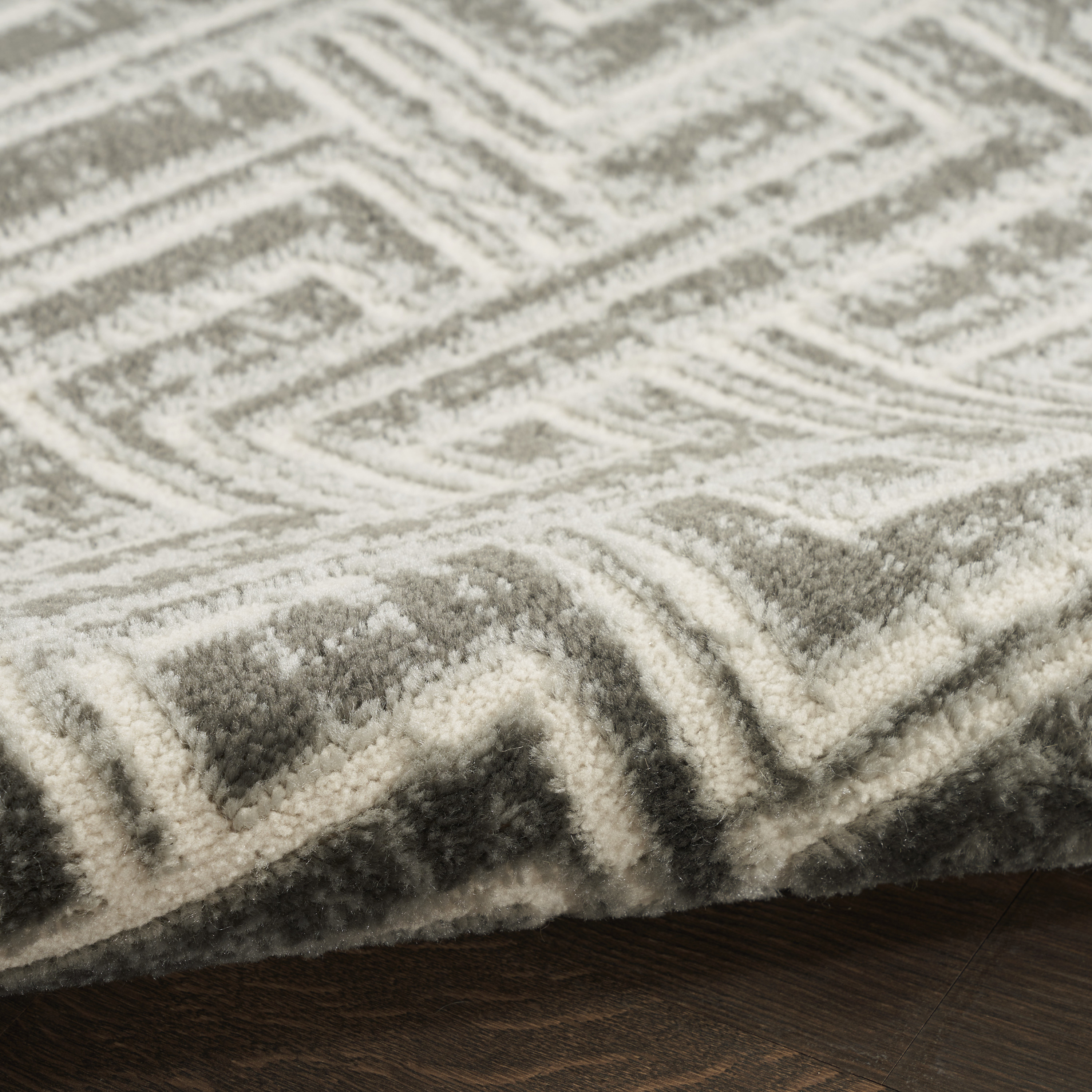 Nourison Serenity Home 9' x 12' Grey Ivory Modern Indoor Rug
