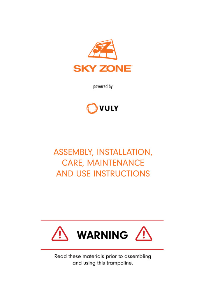 Official Sky Zone x Vuly 14' Trampoline, SelfClosing Door, Blue
